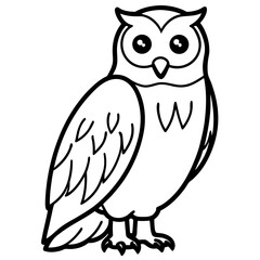 Elegant Snowy Owl Linework