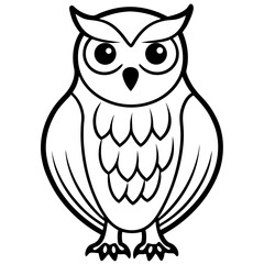 Elegant Snowy Owl Linework