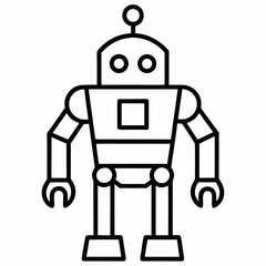 Robot outline icon on white background