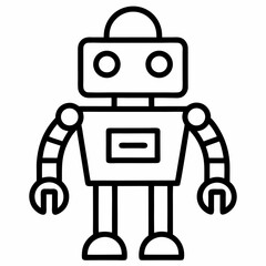Robot outline icon on white background