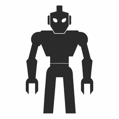 Robot silhouette icon on white background
