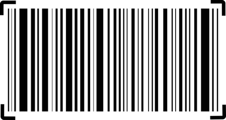 Barcode scanner code icon in flat Digital scanning code. isolated on transparent background