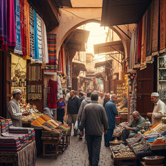 Obraz premium street market in the city