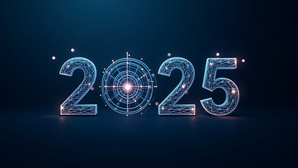 Futuristic 2025 Digital Art with Network Design.
