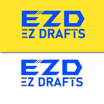 EZD DRAFTS-01 &ndash; A sharp and technical logo design ideal for architecture, drafting, and engineering brands. Clean lines and modern fonts reflect precision and professionalism.