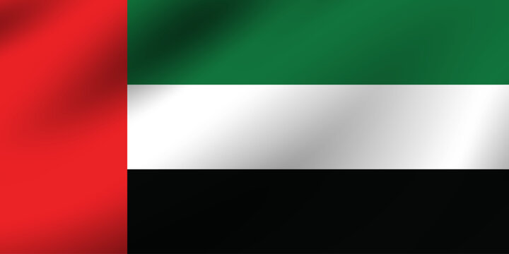 United Arab Emirates flag official colors and proportion digital vector illustration. - Powered by Adobe