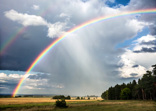 graphic-rainbow-isolated on white background png, ai generated