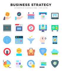 Business Strategy icons set for website and mobile site and apps.