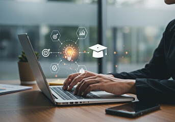 E-learning and online education concept