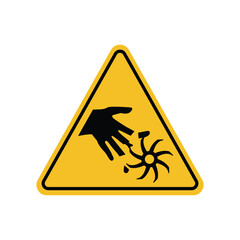 ISO Prohibition Sign, Finger or Hand Cutting with Rotating Blade by Accident Suitable for posters and web icons