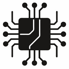 Circuit board silhouette icon on white background