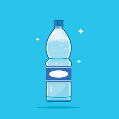 Corrugated plastic water bottle with lid, healthy blue drinking water packed in standard capacity 380ml