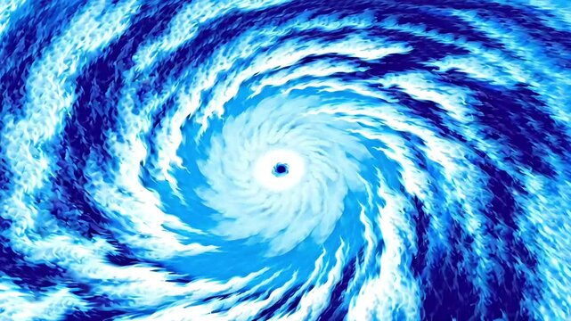 Tropical cyclone rolling dark blue and white clouds