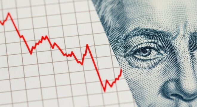 Stock market crash concept showing financial crisis and investment loss with graph