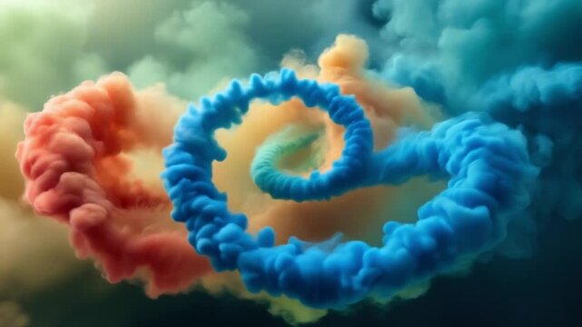 A vibrant red sea anemone flourishes within a colorful coral reef, creating a captivating underwater fractal pattern 4k Animation video