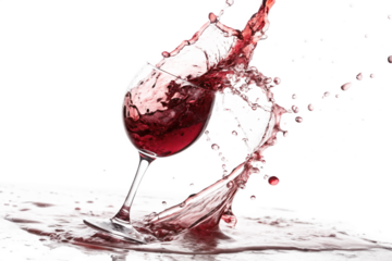 red glass -splash isolated on white background png, ai generated