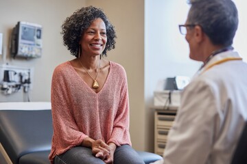 Patient and doctor talking at a medical check