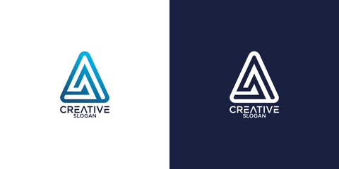 letter a abstract monogram logo design