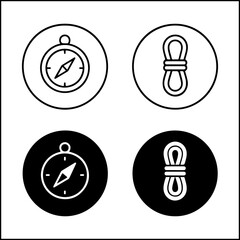 Hiking Tools Compass Icons