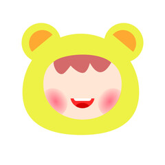 Obraz premium Faceless Boy in Cute Bear Costume – Flat Vector Illustration