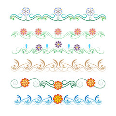 Flowers with twigs for decorative ribbons 