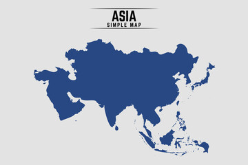 Asia Simple Map Silhouette