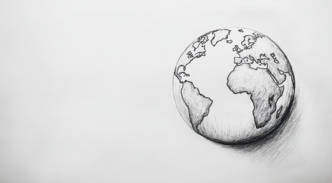 Hand-drawn globe sketch