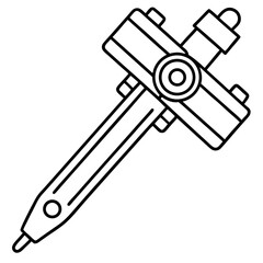 Linear Caliper Tool Vector Illustration
