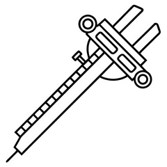 Linear Caliper Tool Vector Illustration