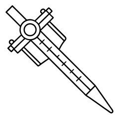 Linear Caliper Tool Vector Illustration