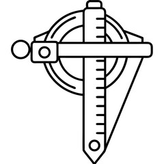 Linear Caliper Tool Vector Illustration