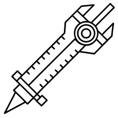 Linear Caliper Tool Vector Illustration