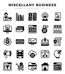 Miscellany Business Lineal Filled icons collection. Lineal Filled icons pack. Vector illustration