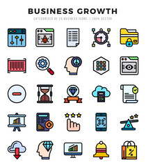Business Growth icons set. Vector illustration.