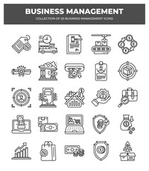 Collection of 25 Business Management Icons: Streamline Your Business Strategy