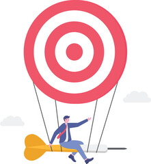 Aiming for target or goal, determination and strategy to reach target and achieve business success,


