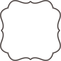 Classic Double Line Frame Black on White Background