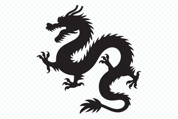 detailed mythical dragon silhouette vector for graphic design, t-shirt prints, fantasy art, logo templates projects