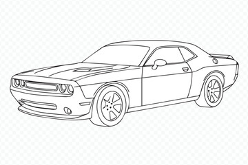 high quality vector illustration of a sleek muscle car for graphic use