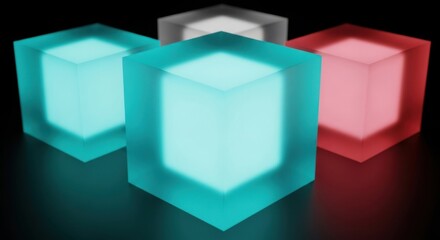 Obraz premium Glowing Cubes A Dynamic Presentation Of Illuminated Shapes And Colors