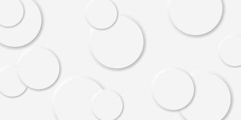 Modern abstract white circle shape background. Elegant circle shape design with shadow.