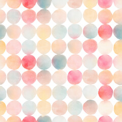Colorful abstract pattern with watercolor circles, delicate hand-drawn illustration for your textile, background or design wallpapers, isolated print.