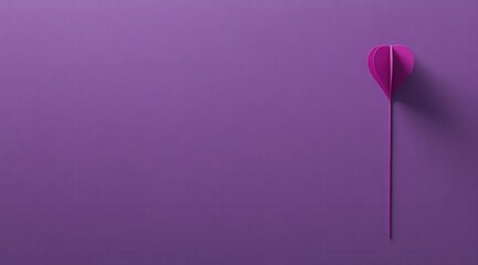 Single pink heart on purple background