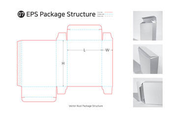 P1_07. a single sided adhesive package structure. package Dieline. 