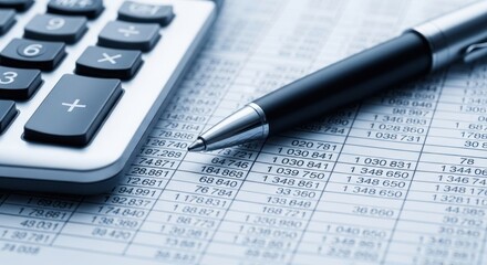 Accounting finance calculator pen spreadsheet data analysis financial report