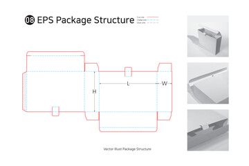 P1_08. a single sided adhesive package structure. package Dieline. 
