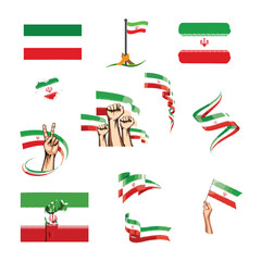 iran flags vector