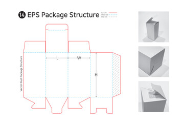 P1_14. a cross assembly package structure. package Dieline. Box  