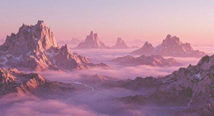 Pink Glow Mountain Range