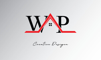 WP Letter House Logo – Creative Real Estate Monogram Design with Roof Shape & Home Symbol for Architecture, Property & Modern Branding Identity